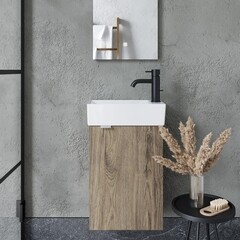 Тумба под раковину Sancos Mini 40 см подвесная правая дуб чарльстон (MN35ECHR) - фото 3