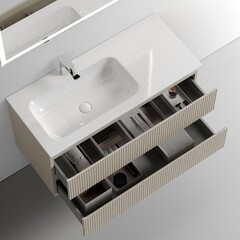 Тумба под раковину Sancos Snob T 100 см подвесная левая beige soft (SNT100LCE) - фото 5