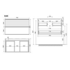 Тумба под раковину Sancos Delta 80 см подвесная дуб красный/графит (DL80GR) - фото 2