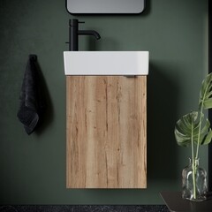 Тумба под раковину Sancos Mini 40 см подвесная левая дуб галифакс натуральный (MN35EGL) - фото 5