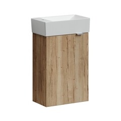 Изображение товара Тумба под раковину Sancos Mini 40 см подвесная левая дуб галифакс натуральный (MN35EGL)