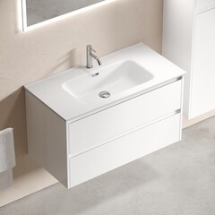 Тумба под раковину Sancos Libra 90 см подвесная белая (LB90W) - фото 5