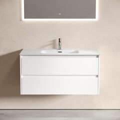 Тумба под раковину Sancos Libra 100 см подвесная белая (LB100W) - фото 6