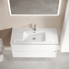 Тумба под раковину Sancos Libra 100 см подвесная белая (LB100W) - фото 3