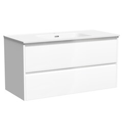 Тумба под раковину Sancos Libra 100 см подвесная белая (LB100W) - фото 1