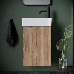 Тумба под раковину Sancos Mini 40 см подвесная правая дуб галифакс натуральный (MN35EGR) - фото 5