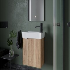 Тумба под раковину Sancos Mini 40 см подвесная правая дуб галифакс натуральный (MN35EGR) - фото 4