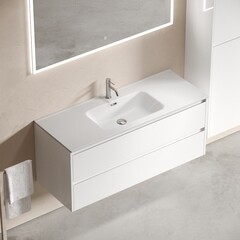 Тумба под раковину Sancos Libra 120 см подвесная белая (LB120-1W) - фото 5