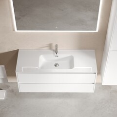 Тумба под раковину Sancos Libra 120 см подвесная белая (LB120-1W) - фото 4