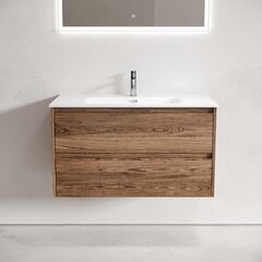 Тумба под раковину Sancos Libra 90 см подвесная дуб чарльстон (LB90ECH) - фото 6