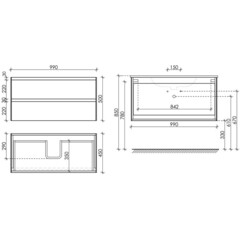 Тумба под раковину Sancos Cento 100 см подвесная белый глянец (CN100W) - фото 2