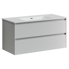 Тумба под раковину Sancos Cento 100 см подвесная белый глянец (CN100W) - фото 1