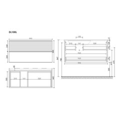 Тумба под раковину Sancos Delta 100 см подвесная левая дуб красный/графит (DL100LGR) - фото 3