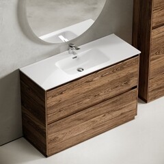 Тумба под раковину Sancos Libra 120 см подвесная дуб чарльстон (LB120-1ECH) - фото 4