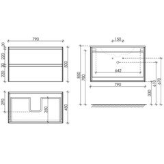 Тумба под раковину Sancos Cento 80 см подвесная белый глянец (CN80W) - фото 2