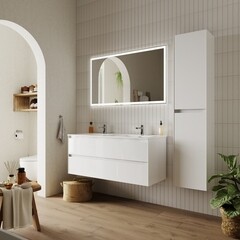 Тумба под раковину Sancos Cento 120 см подвесная белый глянец (CN120-2W) - фото 2