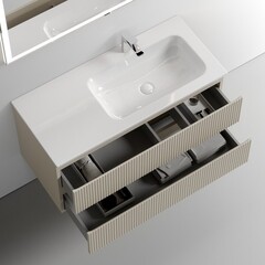 Тумба под раковину Sancos Snob T 100 см подвесная правая beige soft (SNT100RCE) - фото 8