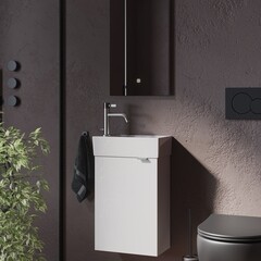 Тумба под раковину Sancos Mini 40 см подвесная правая белый глянец (MN35WR) - фото 4