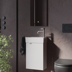 Тумба под раковину Sancos Mini 40 см подвесная правая белый глянец (MN35WR) - фото 2