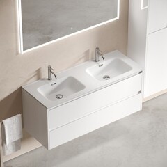 Тумба под раковину Sancos Libra 120 см подвесная белая (LB120-2W) - фото 6