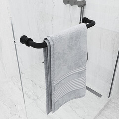 Душевая перегородка Ulitka Walk in Light черная 80х195 см стекло прозрачное 8 мм с полотенцедержателем (74104574) - фото 4