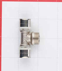 Тройник VALTEC (VTm.233.N.260626) 26(пресс) х 1 НР(ш) х 26(пресс) - фото 2