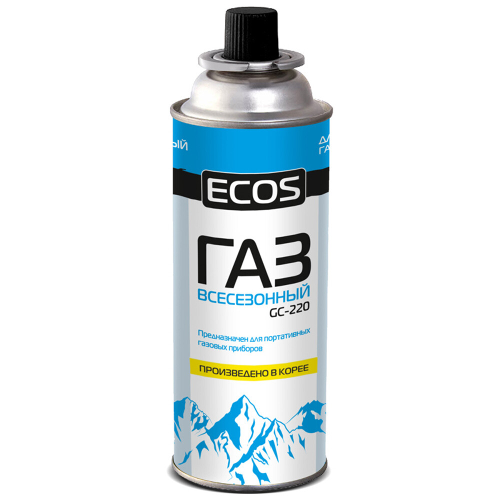 Изображение товара Баллон газовый Ecos GC-220 0,52 л с цанговым клапаном для портативных приборов