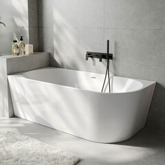 Ванна акриловая Abber 140х70 см левая с ножками (AB9502-1.4 L) - фото 5