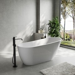 Ванна акриловая Abber 170х71 см отдельностоящая с ножками (AB9501) - фото 9