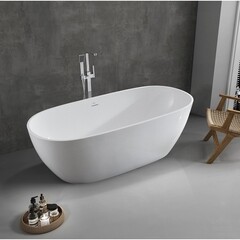 Ванна акриловая Abber 160х81,5 см отдельностоящая с ножками (AB9263-1.6) - фото 8