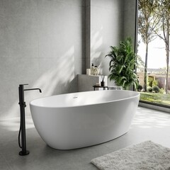 Ванна акриловая Abber 186х88,5 см отдельностоящая с ножками (AB9504) - фото 9