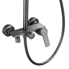 Душевая система Tokito Rain с верхним душем с лейкой с изливом сталь (TOK-RAI-1022GM) - фото 20