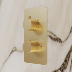 Душевая система Aqueduto Aceno встраиваемая с верхним душем с лейкой золото (ACE4B10050) - фото 6