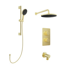 Душевая система Aqueduto Aceno встраиваемая с верхним душем с лейкой золото (ACE4B10050)