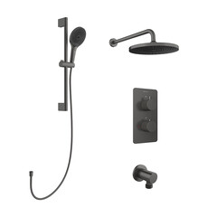 Душевая система Aqueduto Aceno встраиваемая с верхним душем с лейкой оружейная сталь (ACE4B10045)
