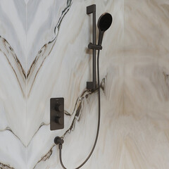 Душевая система Aqueduto Aceno встраиваемая с верхним душем с лейкой оружейная сталь (ACE4B10045) - фото 3