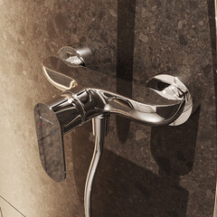 Смеситель для душа без излива Aqueduto Base хром с лейкой однорычажный (BAS2B10000) - фото 3