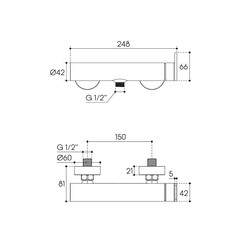 Смеситель для душа без излива Aqueduto Geometrico золото с лейкой однорычажный (GEO2B10050) - фото 4
