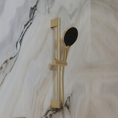 Смеситель для душа без излива Aqueduto Geometrico золото с лейкой однорычажный (GEO2B10050) - фото 2