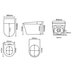 Комплект инсталляции Abber с электронным унитазом-биде Bequem и сиденьем микролифт (AC1123SR-AC0101P2) - фото 2