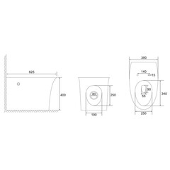 Унитаз напольный приставной Abber Bequem с горизонтальным выпуском с сиденьем дюропласт микролифт с импульсным смывом (AC1125P) - фото 3