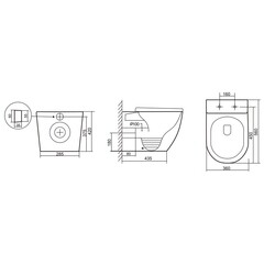 Унитаз напольный приставной Abber Bequem с горизонтальным выпуском с сиденьем дюропласт микролифт (AC1111T) - фото 2
