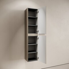 Пенал Sancos Code 35 см подвесной серо-бежевый - фото 7