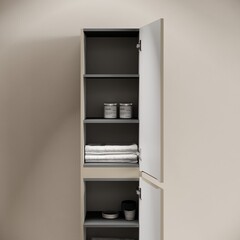 Пенал Sancos Code 35 см подвесной серо-бежевый - фото 5