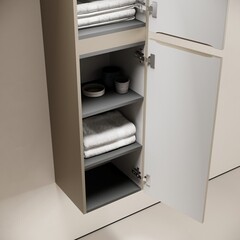 Пенал Sancos Code 35 см подвесной серо-бежевый - фото 4