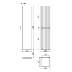 Пенал Sancos Code 35 см подвесной белый - фото 2