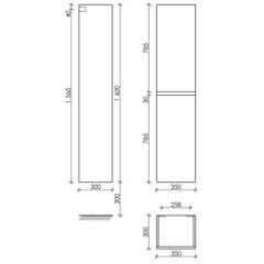 Пенал Sancos Urban 35 см подвесной дуб галифакс натуральный - фото 2
