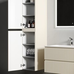 Пенал Sancos Snob R 35 см подвесной beige soft - фото 6