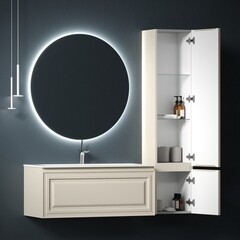 Пенал Sancos Very 35 см подвесной правый beige soft - фото 3