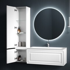 Пенал Sancos Very 35 см подвесной левый bianco - фото 3